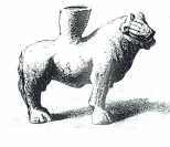 Lion debout vase